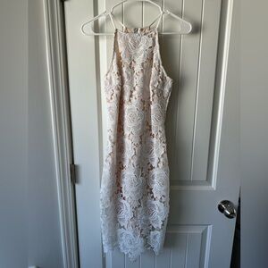 Just Me White Floral Backless Dress